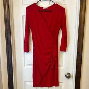 Elegant Red Wrap Dress